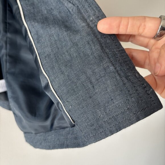 Talbots 100% Linen Open Blazer Jacket Womens 24W Pockets Career Work Modest Blue - Picture 10 of 16